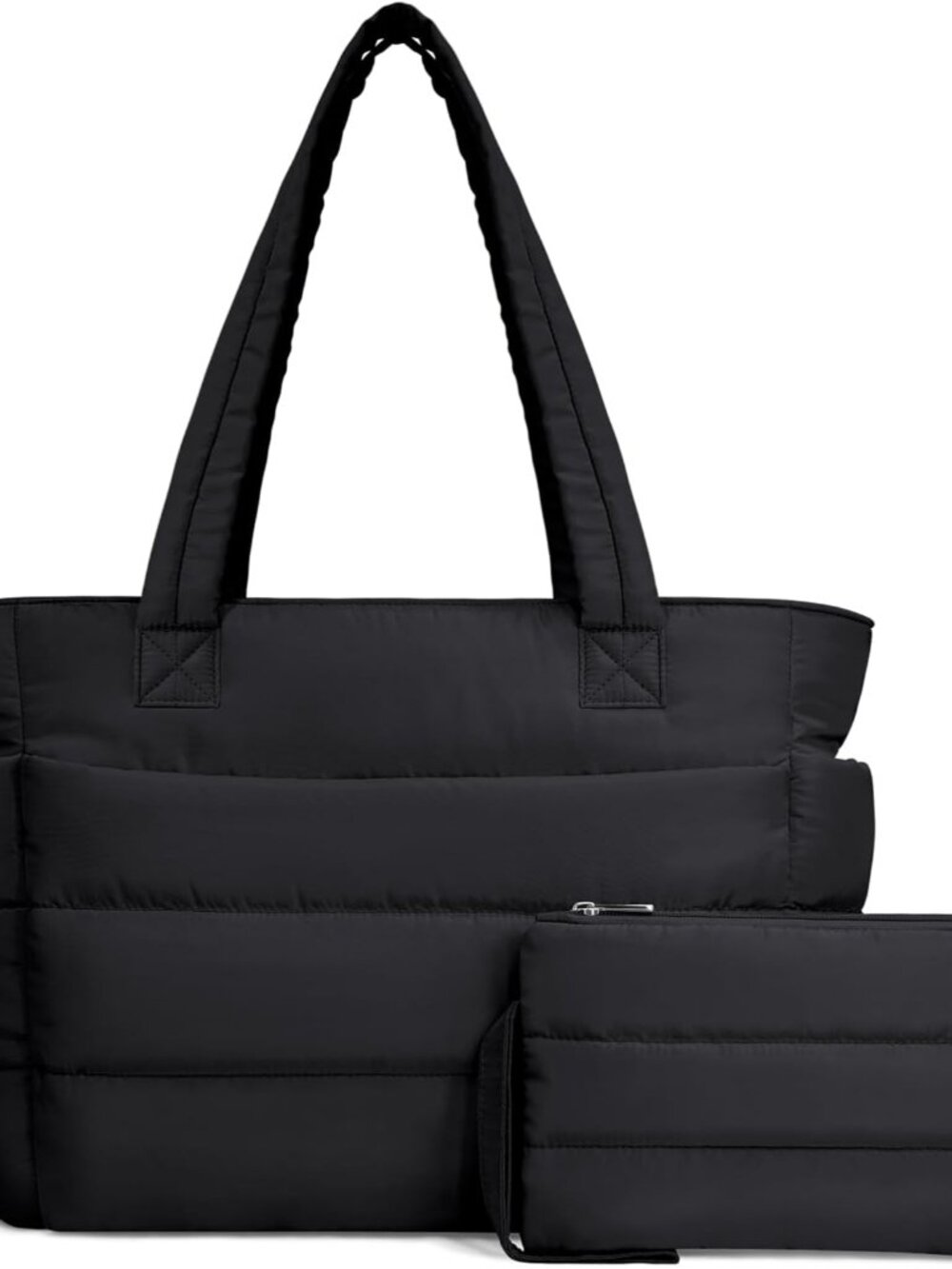 Puffer Tote Bag for Women, Lightweight Puffy Handbag with Compartments, Quilted
